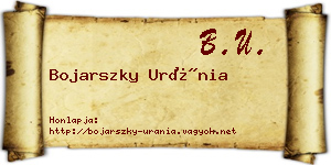 Bojarszky Uránia névjegykártya